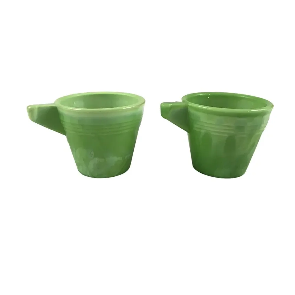 Vintage c1930's Chiquita Toy Dish Children’s Toy Jade Green Ribbed Tea Cup Set
